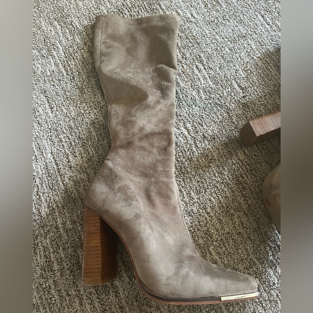 Suede midi booties size 8